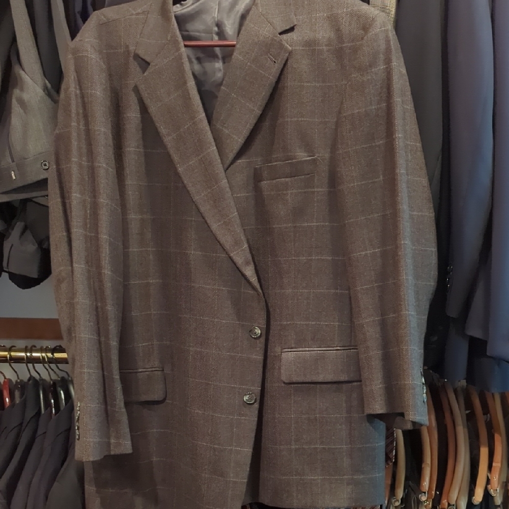 Classic Brown Checkered Men's Blazer